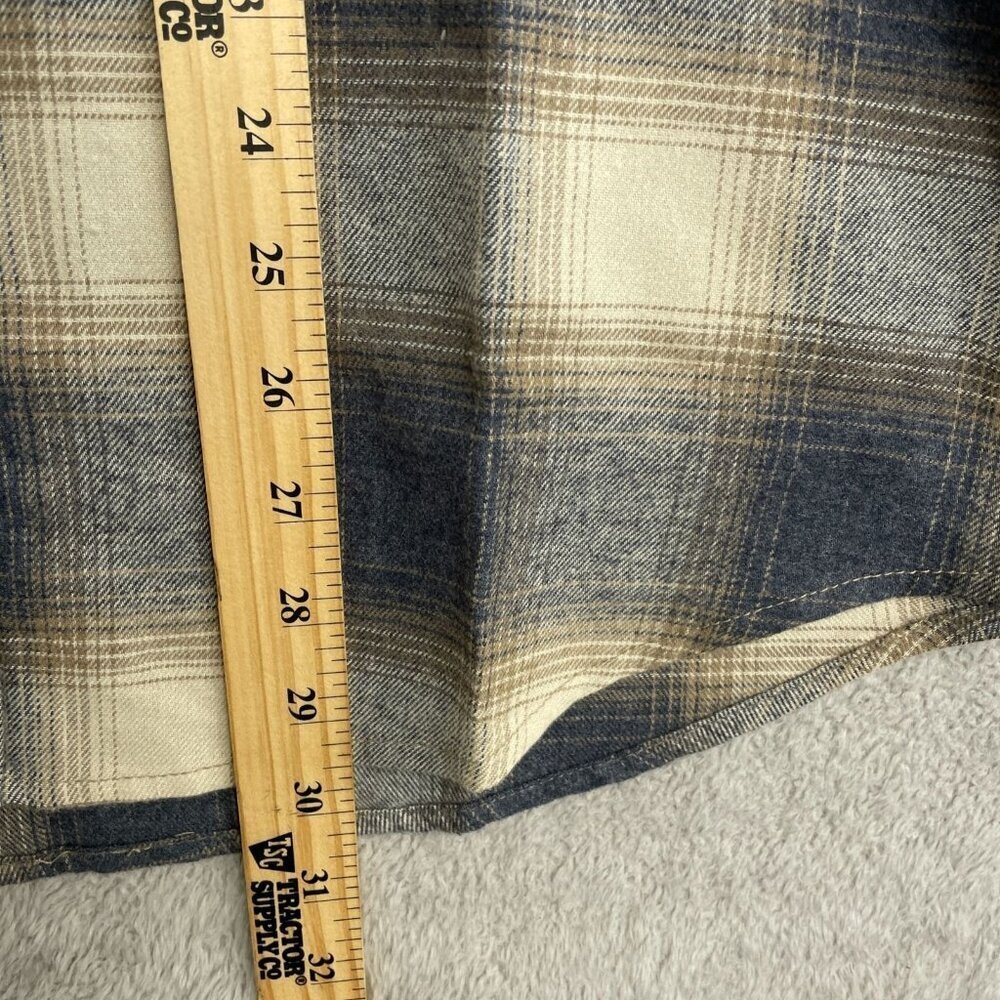 NEW Weatherproof Vintage Men's M Plaid Button-Down Shirt Long Sleeve Blue/Beige - Picture 5 of 9